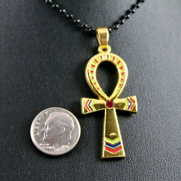 Alloy Egyptian Ankh Cross Pendant Necklace - Picture 4 of 8